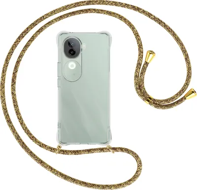 Produktbild von Handykette Backcover-Schutzhülle mit Band (Metall goldfarben) für Vivo iQOO Z9S 5G - braun+beige