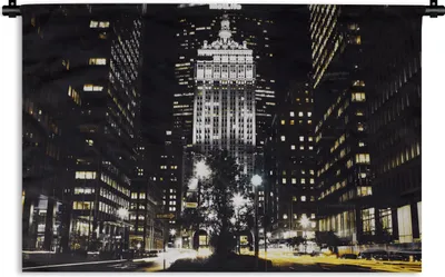 Produktbild von MuchoWow® Wandteppich Wandbehang New York - Nacht - Beleuchtung 150x100 cm Tapisserie Dekoration Wandtuch - Waschbar - Tapisserien - Wand-Decke