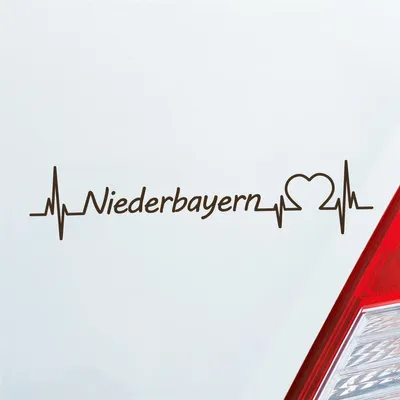 Produktbild von Huuraa Niederbayern Puls Herzschlag Fun Sticker Heckscheibenaufkleber Autoaufkleber mit Namen deiner lieblings Region Aufkleber 19,50x4,20cm