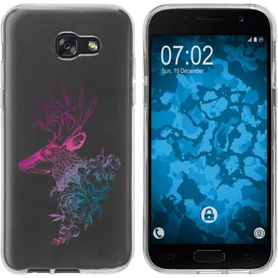 Produktbild von PhoneNatic Case kompatibel mit Samsung Galaxy A7 (2017) Silikon-Hülle Floral Hirsch M7-6