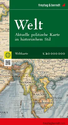Image de Carte du monde 1:20 000 000 / carte actuelle en style ancien