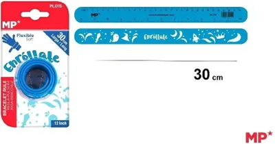 Image de Règle flexible bleue de 30 cm pour le dessin