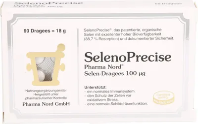 Immagine prodotto di Pharma Nord SelenoPrecise 100ug Selenium Dragees sostiene un sistema immunitario normale, 60 compresse