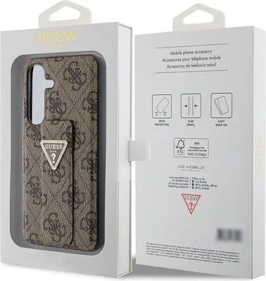 Image de Guess Guhcs24Spgs4Tdw S24 S921 Brązowy/Brown Hardcase Grip Stand 4G Triangle Strass