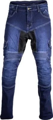 Produktbild von Herren Motorradjeans Bikerjeans Cargojeans mit Protektoren Biker Motorrad Hose(Blau,W38 / L34)