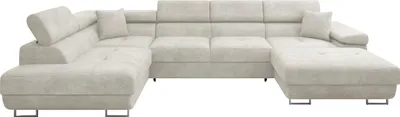 Produktbild von MIRJAN24 Wohnlandschaft Torezio Bis, Stilvoll Eckcouch mit Bettkasten und Schlaffunktion, Einstellbare Kopfstützen, 346x203x70-90 cm (Farbe: Lumo 55, Seite: Links)
