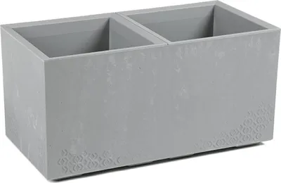 Immagine prodotto di HowHomely | Fioriera - Betonique - 39x78 cm - Grigio - Design moderno - Pratiche rotelle
