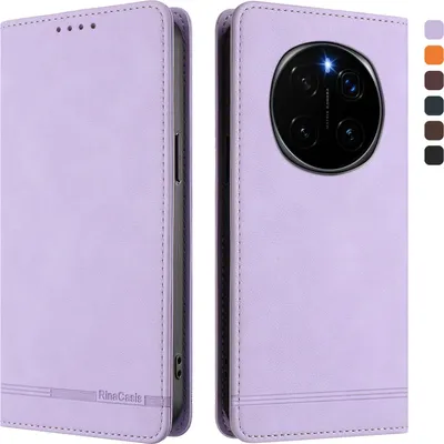 Immagine prodotto di Custodia per Honor Magic7, custodia retro in Finto cuoio con supporto e slot per carte di credito Viola