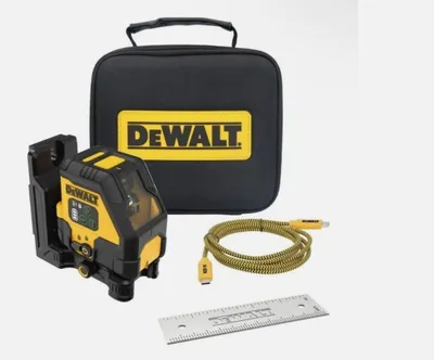 Zdjęcie produktu dla DeWALT DCLE14201GB-XJ, 30 m, 3 mm/m, Zielony, Niwelator liniowy, Żółty, IP65