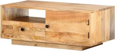 Productafbeelding van Salontafel Massief Mangohout - Houten Tafel - Woonkamer Inrichten - Handgemaakt Uniek Design - 90 x 50 x 35 cm
