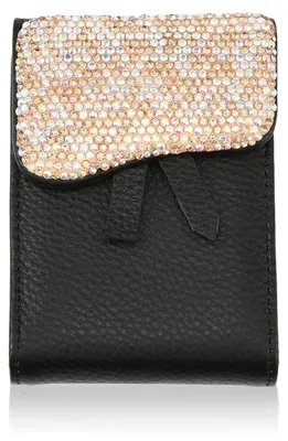 Immagine prodotto di Portacarte in pelle con strass e protezione RFID