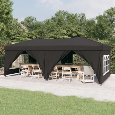 Produktbild von The Living Store Partyzelt Faltbar mit Seitenwänden Anthrazit 3x6 m