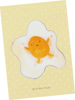 Produktbild von Mr. & Mrs. Panda Postkarte Spiegelei Ei - Gelb Pastell - Geschenk, Ansichtskarten, Postkarten, Lustige Sprüche, Tag, Schön, Grußkarte, Glücklich, Liebe, einzelkarte