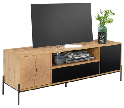 Produktbild von home24 TV-Lowboard - Eiche Nachbildung / Schwarz