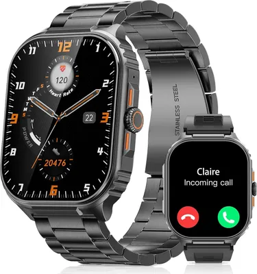 Produktbild von Herren-Smartwatch mit Telefonfunktion, 2,01-Zoll-HD-Touchscreen, wasserdichte IP68-Sportuhr Herzfrequenz-/SpO2-/Schlafmonitor fur Android und IOS