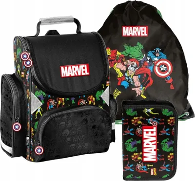 Zdjęcie produktu dla Plecak szkolny dziewczęcy chłopięcy motyw AVENGERS 3 T zestaw plecak piórnik tornister mega zestaw Paso