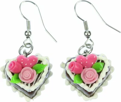 Produktbild von Lebkuchenherz Ohrringe Miniblings Hänger Herz  Weihnachten Rosen