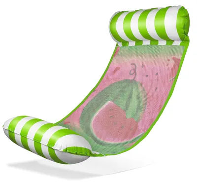Produktbild von Balinco – Aufblasbare Wasserhängematte Luftmatratze mit 2 Luftkammern & Nylon Netz für Pool – Floatie Wassermatratze Relaxliege für Erwachsene & Kinder – Sommer Poolzubehör (Wassermelone Grün)