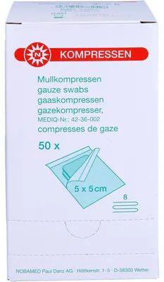 Immagine prodotto di Tamponi di garza 5x5cm 8f pz, 50X2 pz KOM