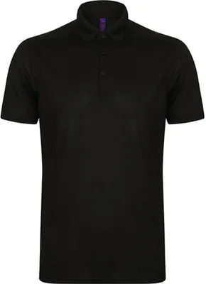 Obrázek produktu pro Henbury H460 | Pánská strečová polokošile + Wick Finish - barva: černá - velikost: M