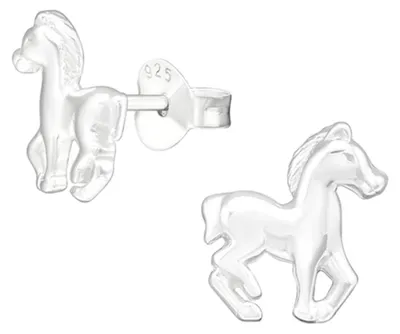 Produktbild von Kinderohrstecker: Mädchen Ohrringe 925 Silber „Pferd“ Silber