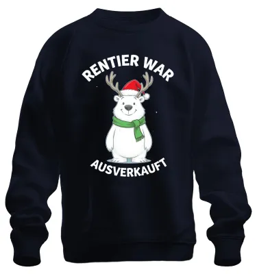 Zdjęcie produktu dla Reindeer was sold out funny Christmas polar bear antlers gift bluza uni , granatowy, XXL