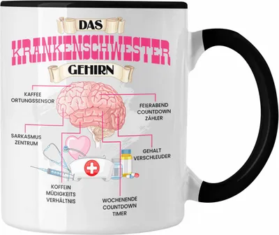 Produktbild von Trendation - Krankenschwester Tasse Lustiges Geschenk für Krankenhaus Schwestern Spruch Becher Geburtstag Weihnachten (Schwarz)