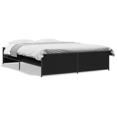Produktbild von vidaXL Bettgestell Schwarz 160x200 cm Holzwerkstoff und Metall