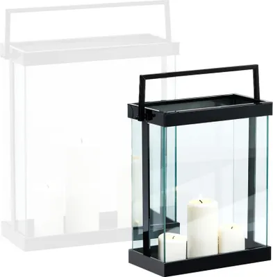 Produktbild von Philippi Luxor Laterne S Edelstahl, black Nickel, Glas, 42 cm (h) 239013