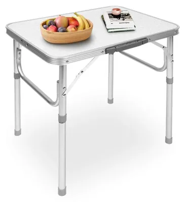 Immagine prodotto di Tavolo pieghevole da campeggio - Tavolo pieghevole - Tavolo da giardino - Tavolo da lavoro - Portatile - Altezza regolabile - Acciaio inossidabile - Tavolo pieghevole