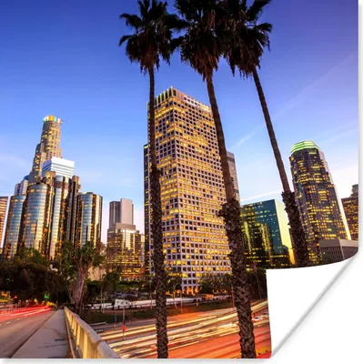 Produktbild von MuchoWow® Poster Stadt - Palme 50x50 cm - Wohnzimmerdekoration