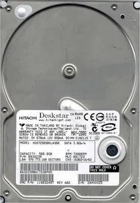 Immagine prodotto di Hitach Hard Disk Hdd 500gb 3,5" Sata Disco Rigido Interno Computer Fisso Dvr