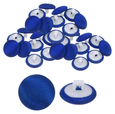 Productafbeelding van Satijnknopen - 30 stuks - Diameter 12,5 mm - Voor het aanbreien aan kleding en handwerk - Blauw