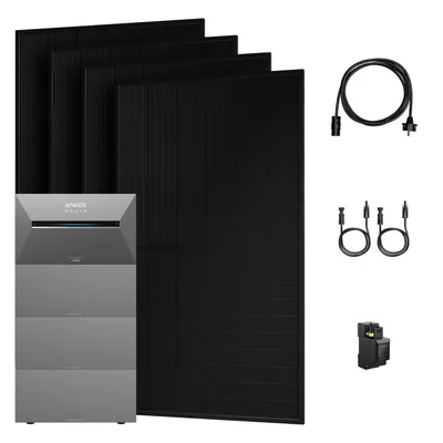 Produktbild von Powerness Balkonkraftwerk mit Speicher, Anker SOLIX Solarbank 3 E2700 Pro mit 3x BP2700 Erweiterungsakku und 2000W Solarmodule & Smarter Zähler 0% VAT