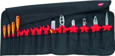 Produktbild von KNIPEX 98 99 13 Werkzeug-Rolltasche 15-teilig mit isolierten Werkzeugen für Arbeiten an elektrischen Anlagen