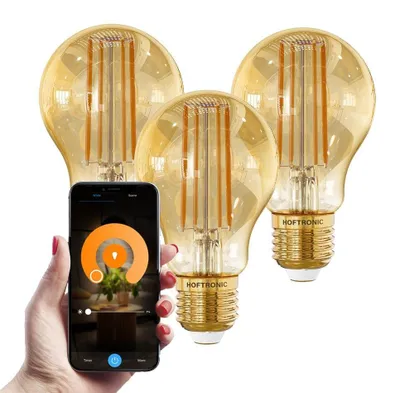 Produktbild von hoftronic Smart E27 LED-Glühlampe 7W 806lm A60 1800-3000K bernsteinfarben