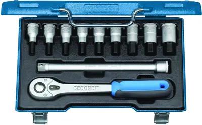 Produktbild von GEDORE IN 19 Q Schraubendreher-Satz 1/2" 11-teilig Innen-6-kant 5-17mm, 6156920