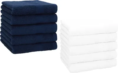 Produktbild von Betz 10 Stück Seiftücher 30x30 cm PREMIUM 100% Baumwolle  Farbe: dunkelbau und weiß