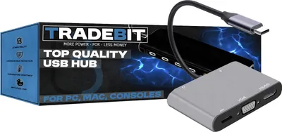 Produktbild von USB-C HUB 5in1 HDMI 4k VGA USB 3.0 5Gbps Adapter für Windows/Mac/Steam