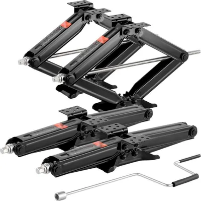 Zdjęcie produktu dla Podnośnik nożycowy RV 4 szt - podnośnik nożycowy o udźwigu 2268 kg - zakres regulacji podnośnika 103-595 mm