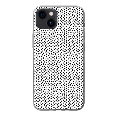 Produktbild von MuchoWow® Handyhülle Schutzhülle Hülle für iPhone 13 mini Polka dots - Schwarz - Weiß Silikon Softcase Handy Hülle - Softcase