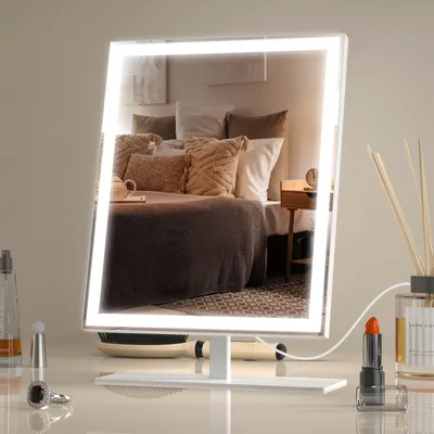 Produktbild von Schminkspiegel mit Beleuchtung, 3 Farbmodi, Dimmbar Schminkspiegel mit Licht, LED Hollywood Spiegel, Kosmetikspiegel mit Beleuchtung, Touch Control