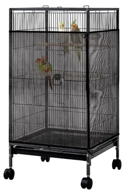 Produktbild von Vogelkäfig Schutznetz, Verstellbare Universalabdeckung für Vogelkäfige aus Nylon-Mesh, Geeignet für Runde und Quadratische Käfige