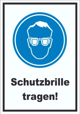 Produktbild von Schutzbrille tragen Aufkleber A9 (37x52mm)