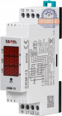 Immagine prodotto di Sanitas | Sensore Di Fase CKM-13 - Bianco - Protezione Digitale - Monitoraggio Della Tensione - Trifase