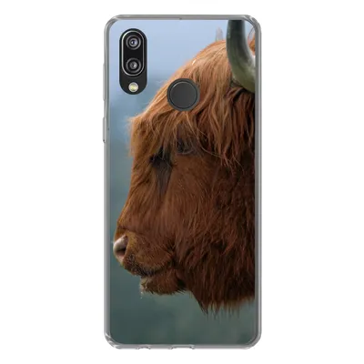 Produktbild von MuchoWow® Handyhülle Schutzhülle Hülle für Huawei P20 Lite (2020) Schottische Highlander - Tiere - Nebel Silikon Softcase Handy Hülle - Kartenhalter