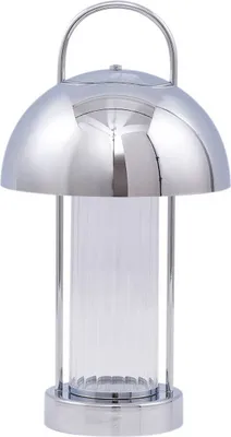 Immagine prodotto di Lindby Lampada da tavolo ricaricabile a LED Mareli, cromo, metallo, Ø 18 cm
