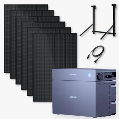 Produktbild von Sunshare RAY Balkonkraftwerk 1200 Wp mit GLORY Speicher 4,0 kWh und Geländerhalterung