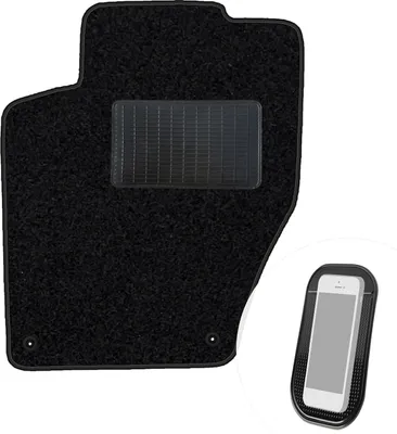 Produktbild von moto-MOLTICO Fahrer Fußmatte Auto Velours Fahrerseite Autoteppiche Schwarz Fahrermatte 1-teilig passend für Citroen C4 II DS4
