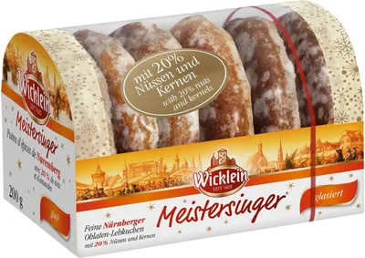 Produktbild von Wicklein Meistersinger Feine Nürnberger Oblaten-Lebkuchen glasiert 200g